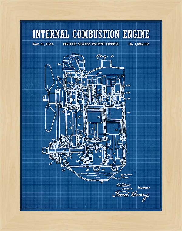 Ford Engine Ford Blueprint Patent Us1993992a