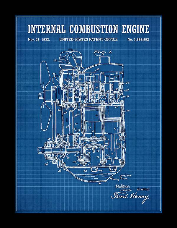 Ford Engine Ford Blueprint Patent Us1993992a