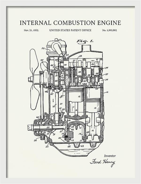 Ford Engine Ford Minimalist Patent Us1993992a
