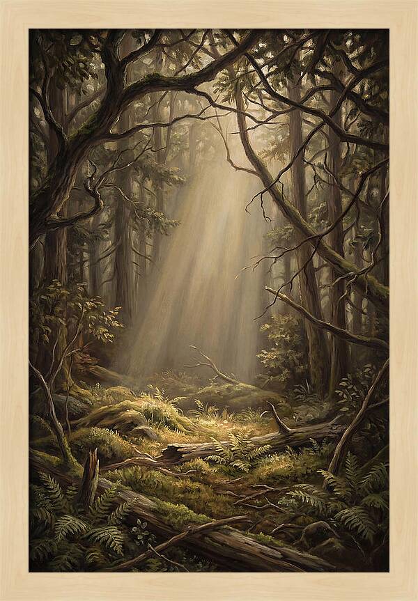 Forest Clearing With Shaft Of Light