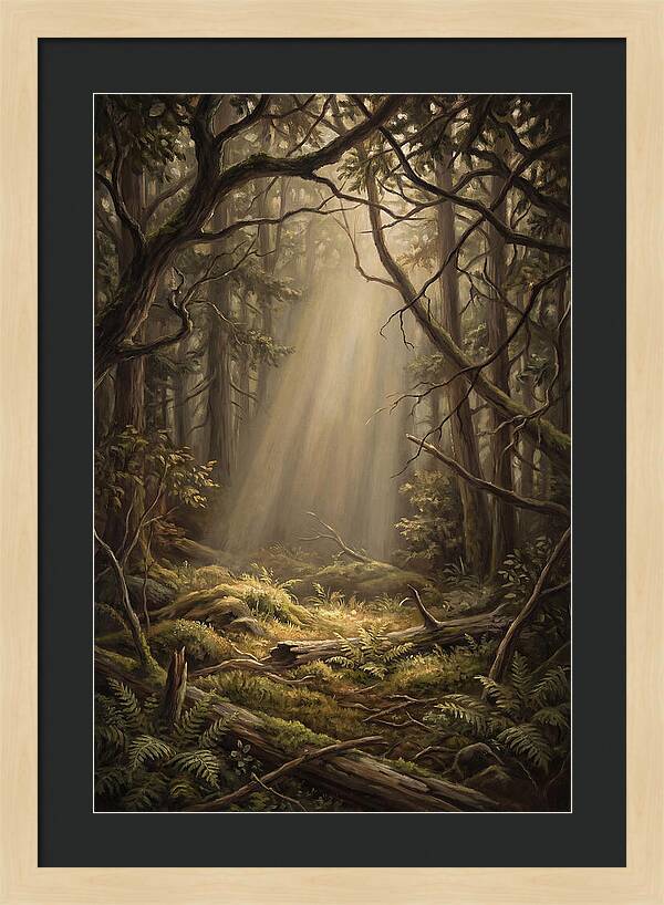 Forest Clearing With Shaft Of Light