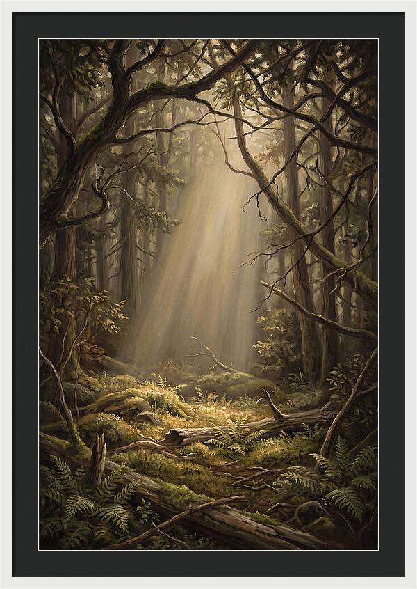 Forest Clearing With Shaft Of Light