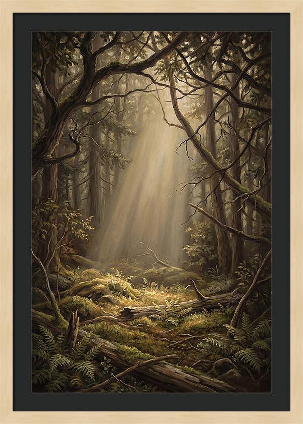 Forest Clearing With Shaft Of Light