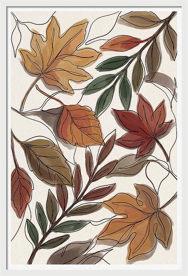 Forest Floor Carpeted In Vibrant Fallen Leaves