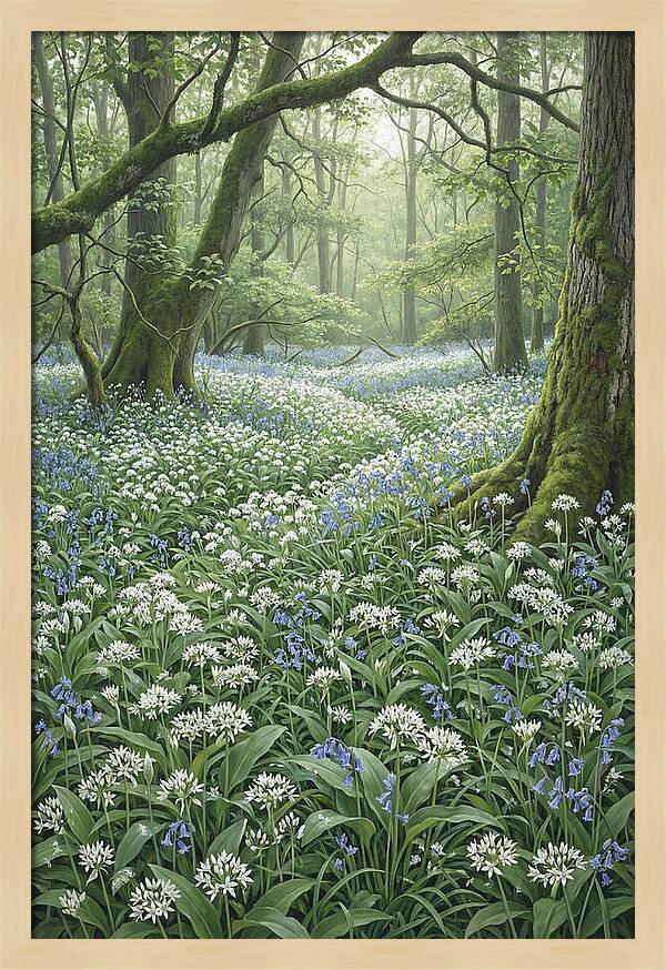 Forest Glade With Wild Garlic