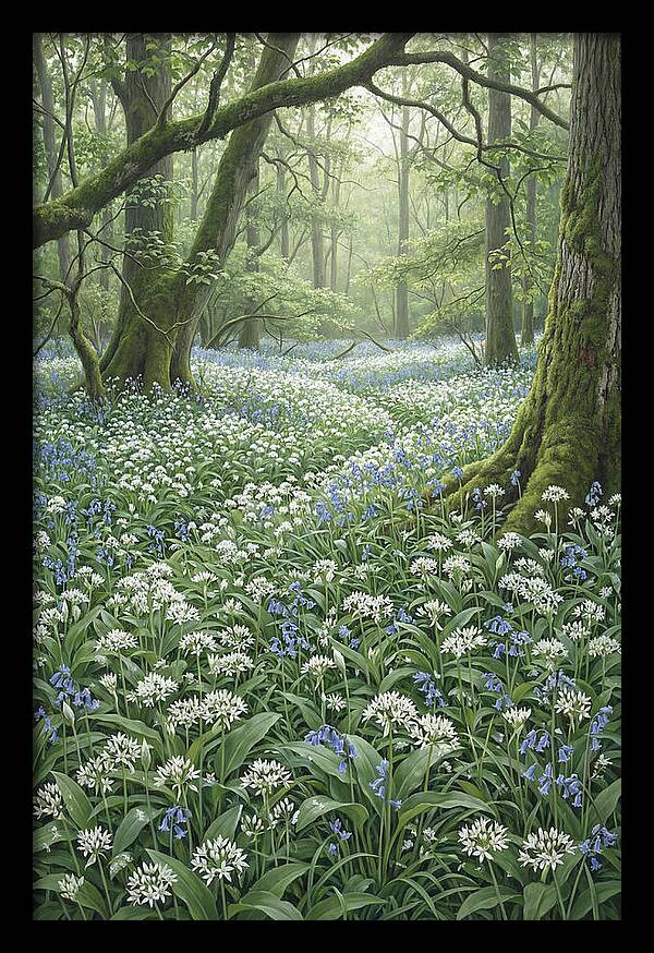 Forest Glade With Wild Garlic