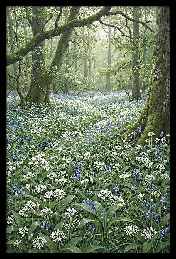 Forest Glade With Wild Garlic