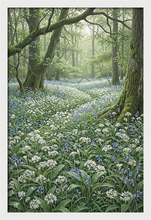 Forest Glade With Wild Garlic