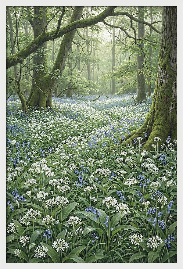 Forest Glade With Wild Garlic