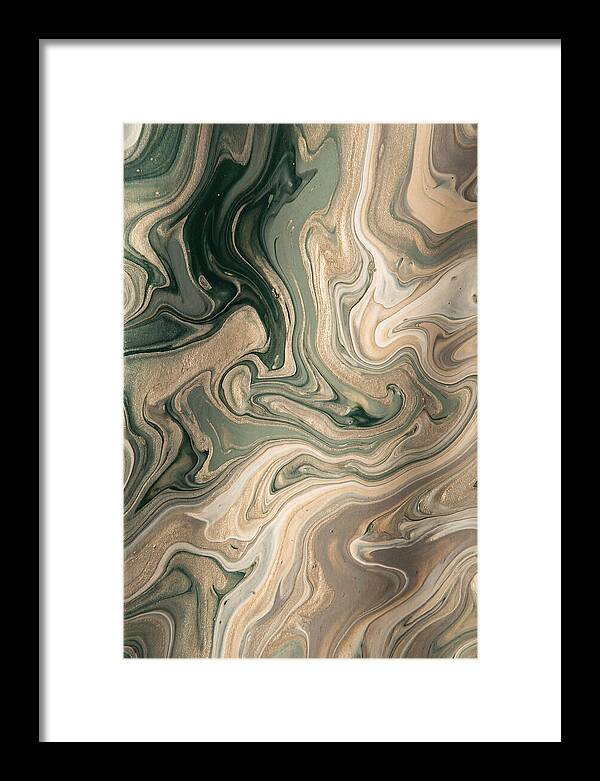 Forest Green And Champagne Swirls