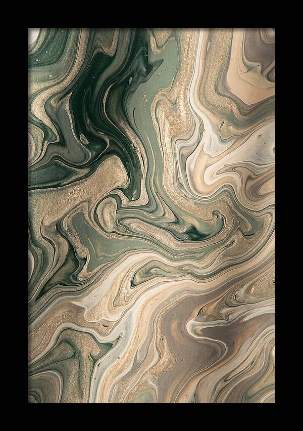 Forest Green And Champagne Swirls