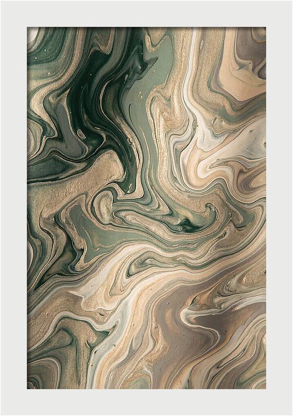 Forest Green And Champagne Swirls