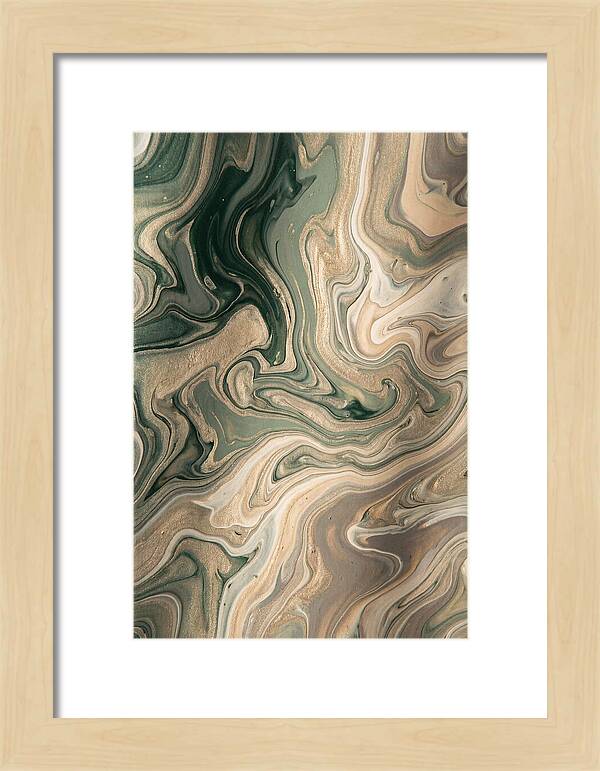 Forest Green And Champagne Swirls