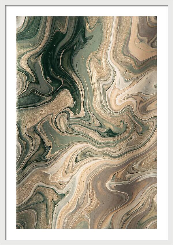 Forest Green And Champagne Swirls
