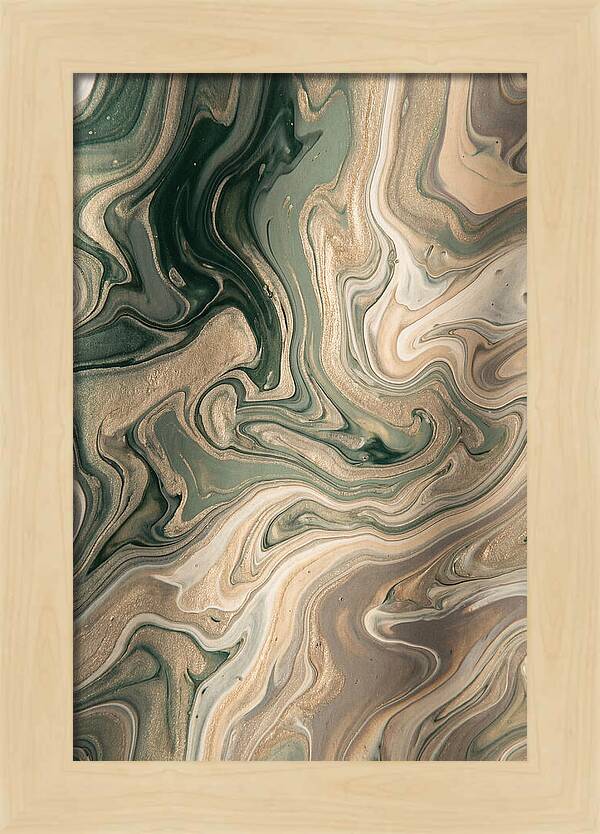 Forest Green And Champagne Swirls