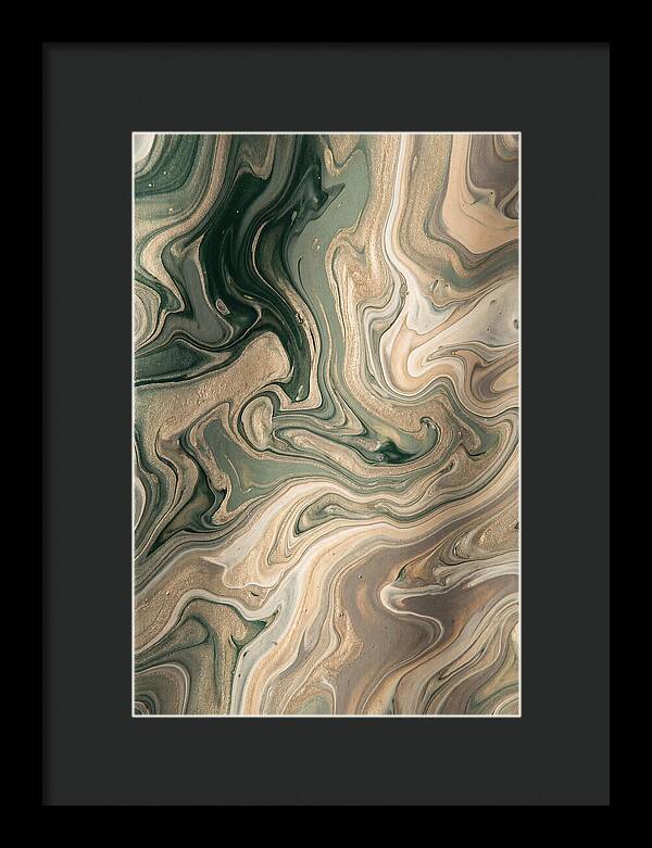 Forest Green And Champagne Swirls