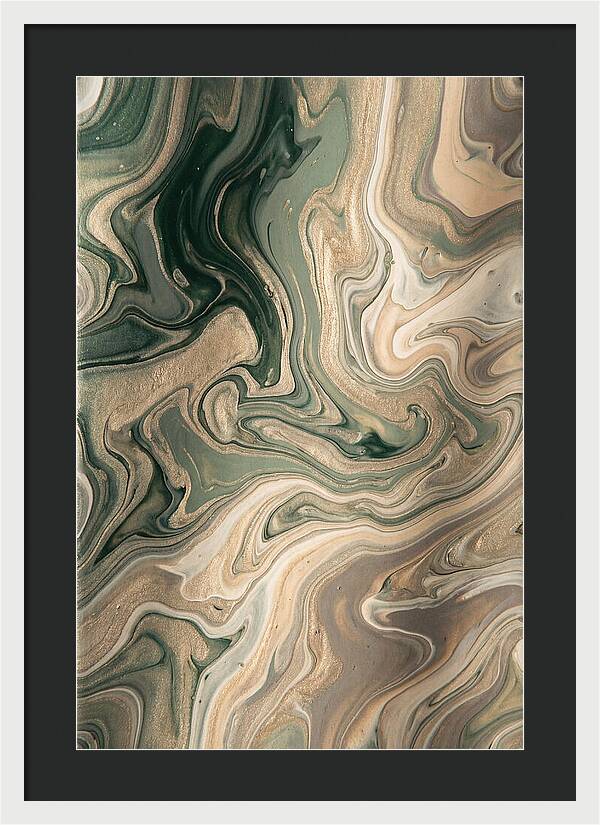 Forest Green And Champagne Swirls