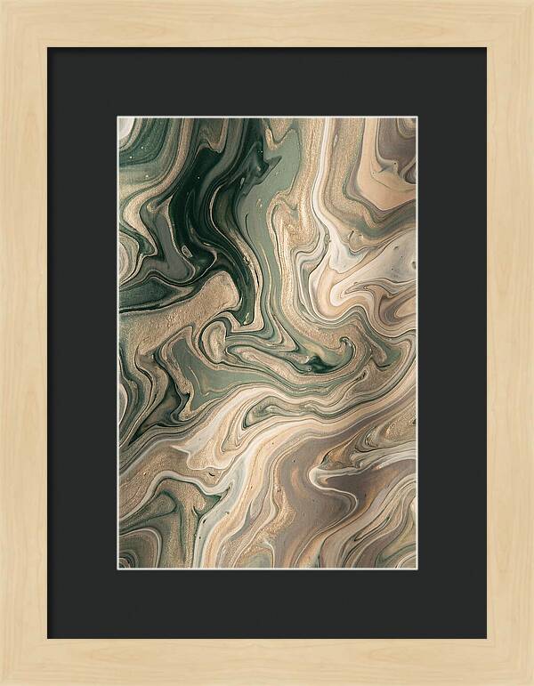 Forest Green And Champagne Swirls