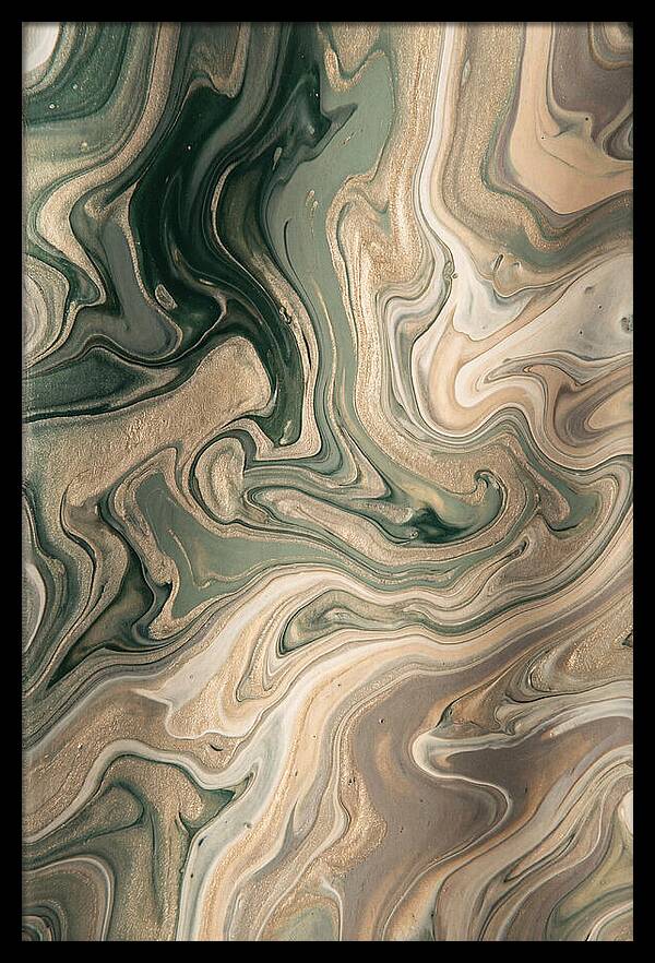 Forest Green And Champagne Swirls
