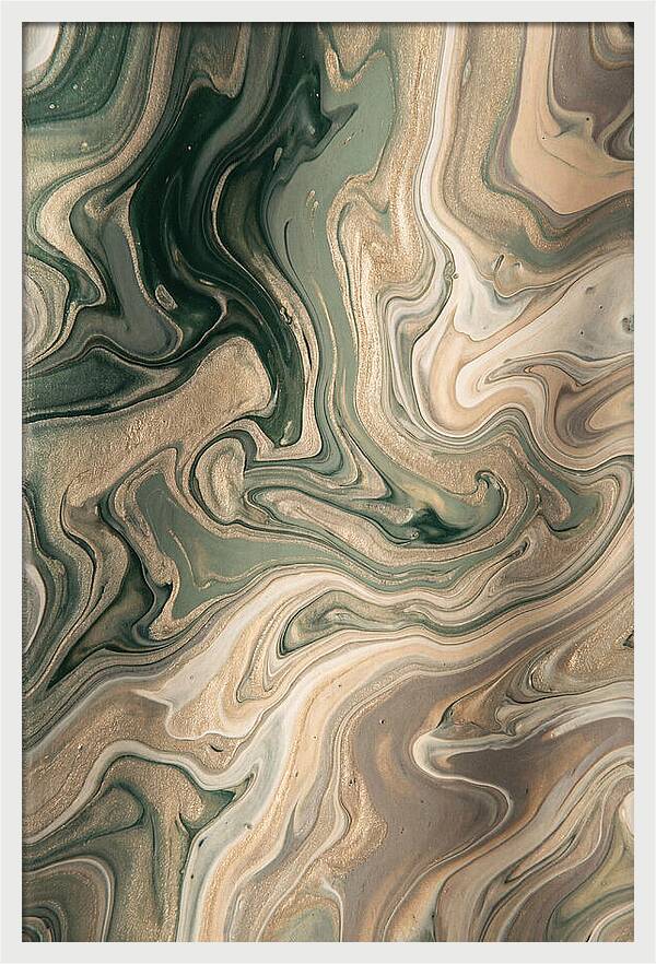 Forest Green And Champagne Swirls
