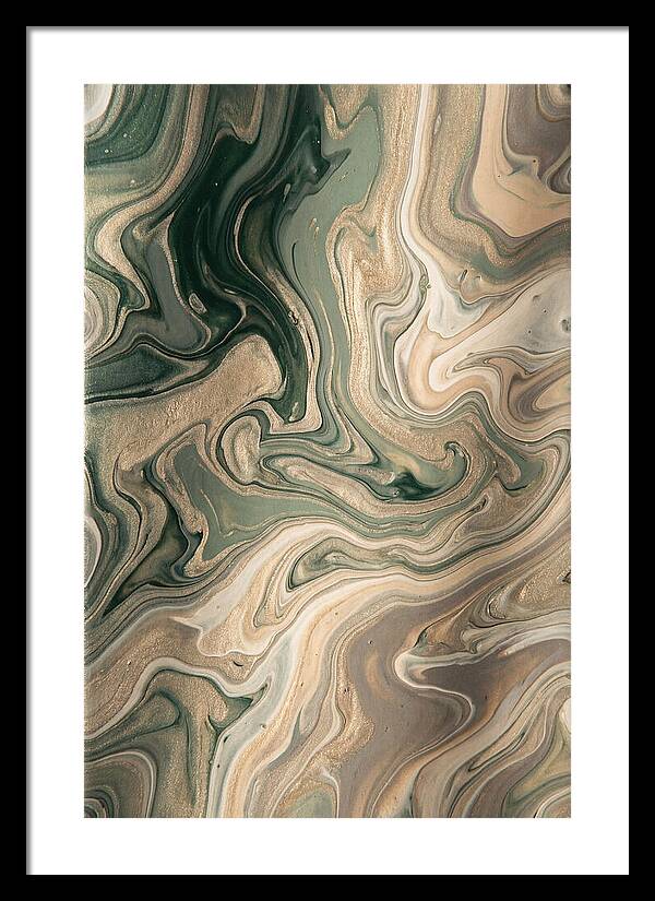Forest Green And Champagne Swirls