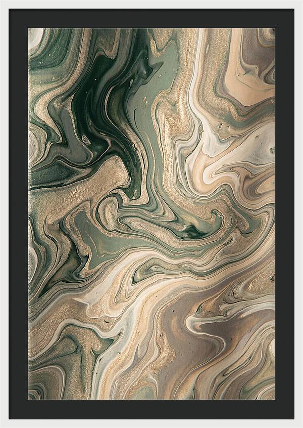 Forest Green And Champagne Swirls