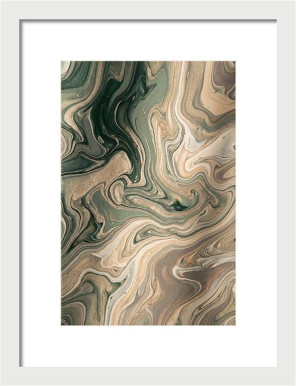 Forest Green And Champagne Swirls