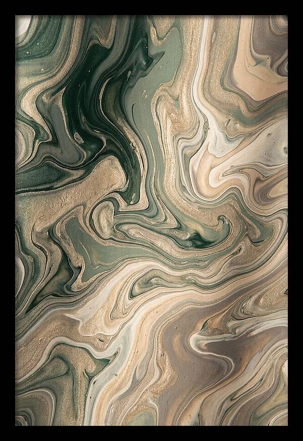 Forest Green And Champagne Swirls