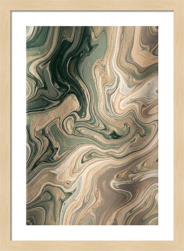 Forest Green And Champagne Swirls