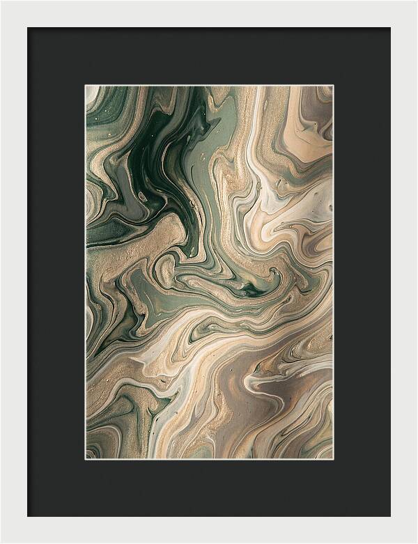 Forest Green And Champagne Swirls