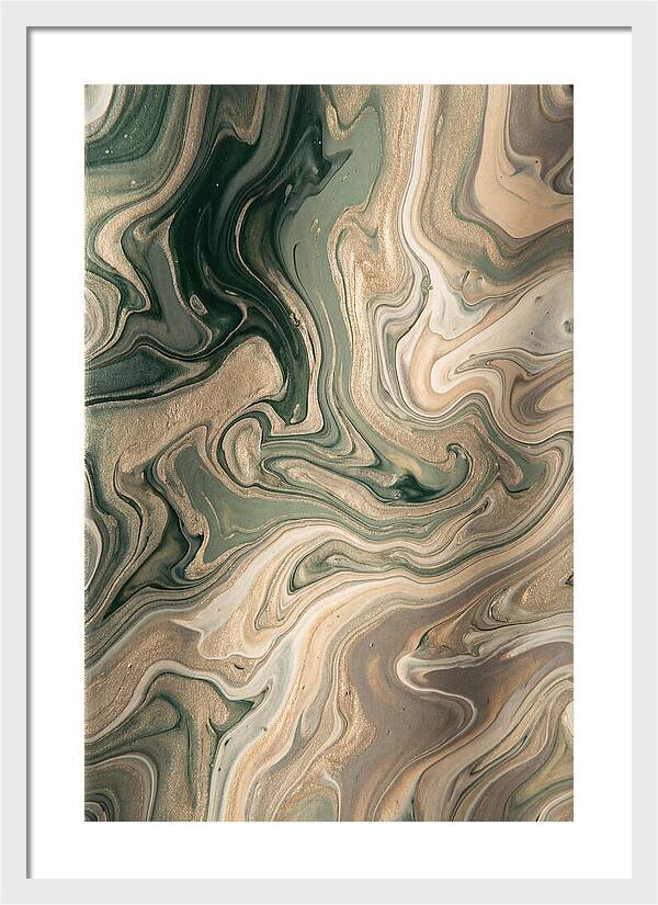 Forest Green And Champagne Swirls