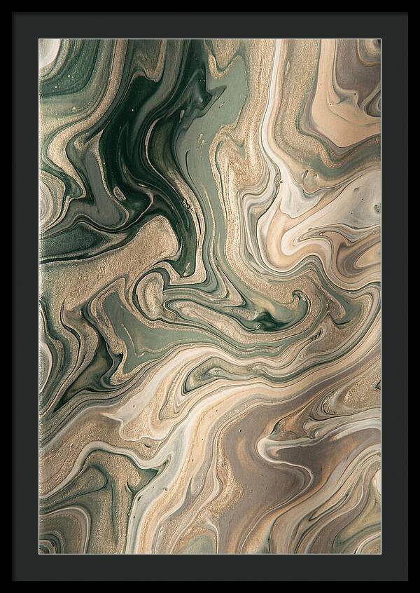 Forest Green And Champagne Swirls