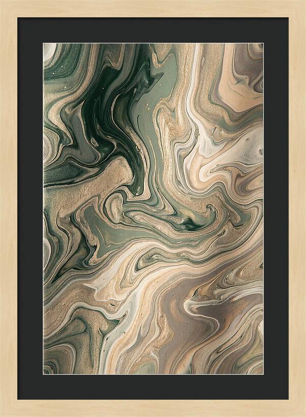Forest Green And Champagne Swirls