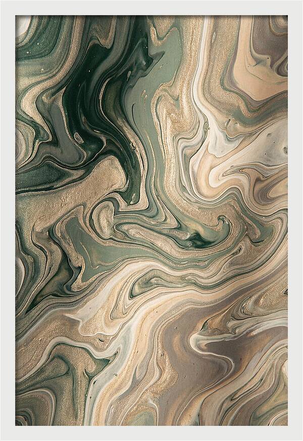 Forest Green And Champagne Swirls