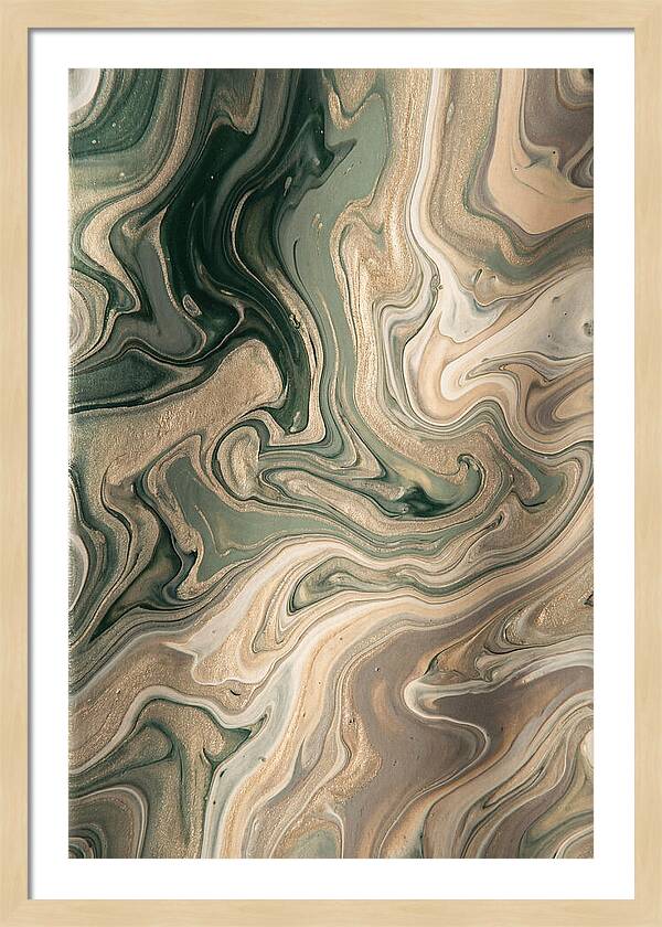 Forest Green And Champagne Swirls