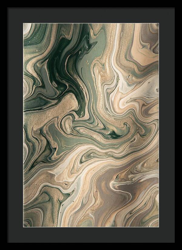 Forest Green And Champagne Swirls