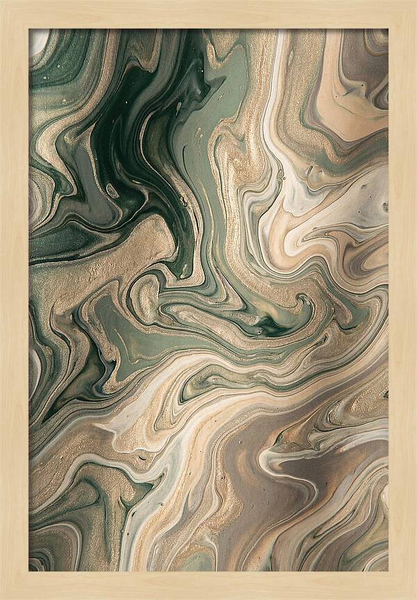 Forest Green And Champagne Swirls