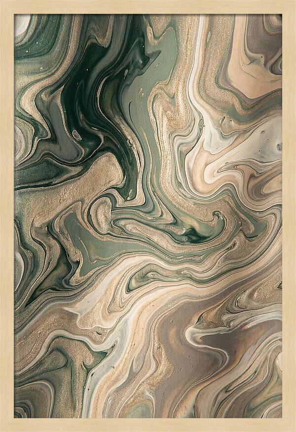 Forest Green And Champagne Swirls
