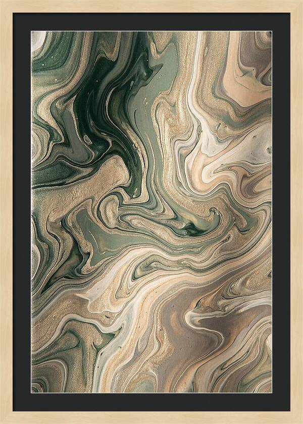 Forest Green And Champagne Swirls