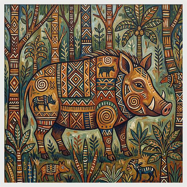 Forest Hog Folk Art