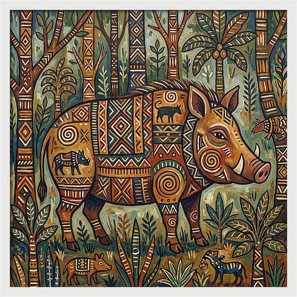 Forest Hog Folk Art