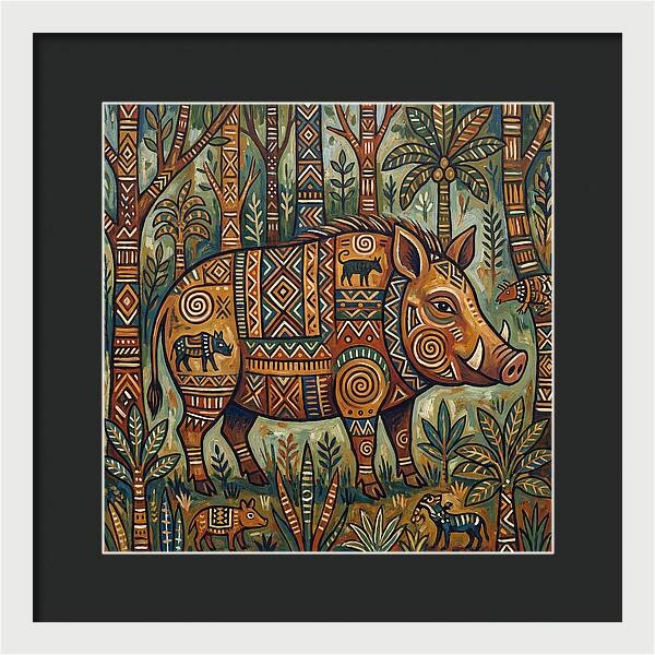 Forest Hog Folk Art