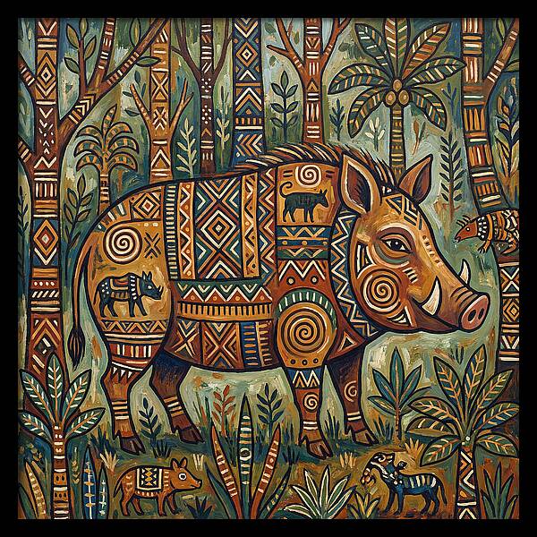 Forest Hog Folk Art