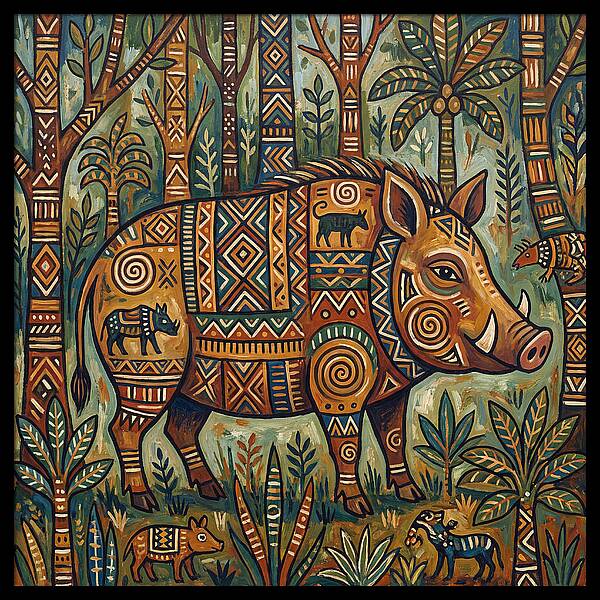 Forest Hog Folk Art