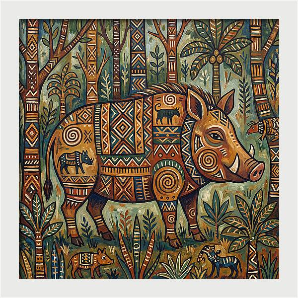 Forest Hog Folk Art