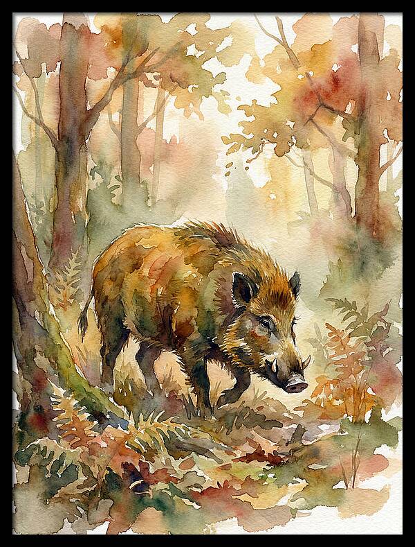 Forest Hog In Autumn