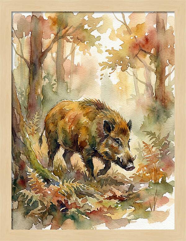 Forest Hog In Autumn