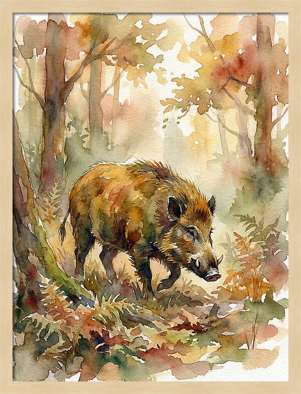 Forest Hog In Autumn
