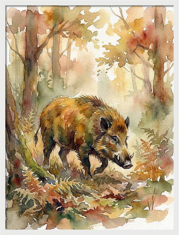 Forest Hog In Autumn