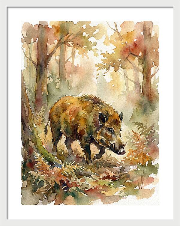 Forest Hog In Autumn